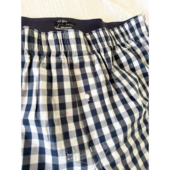 J.Crew | NWOT Patterned boxers in Van Buren Gingham Navy | Sz M - Picture 2 of 6